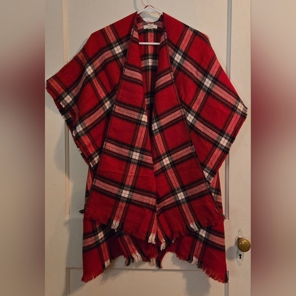 NWT | Ann Taylor LOFT | Plaid Wrap | Size: M/L | Color: Tango Red - Picture 5 of 10